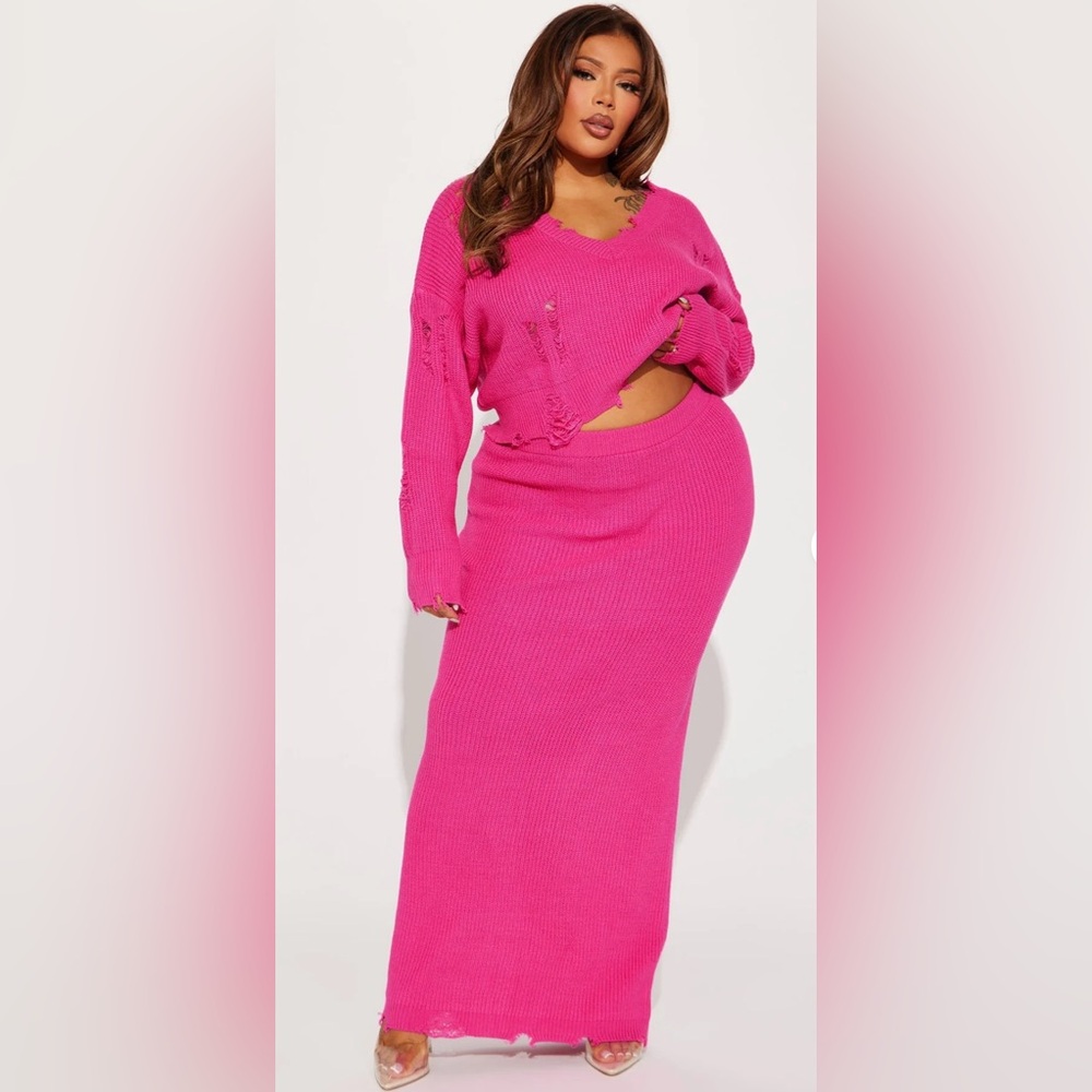 Aurora Sweater Skirt Set –Pink (NWT)